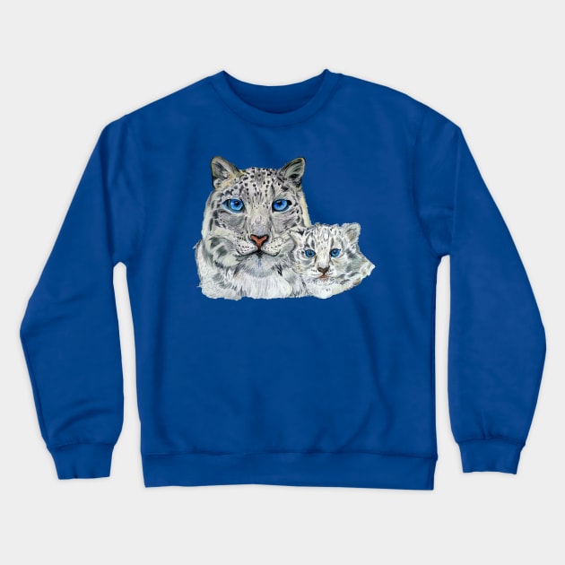 Snow Leopards Crewneck Sweatshirt by mariasibireva